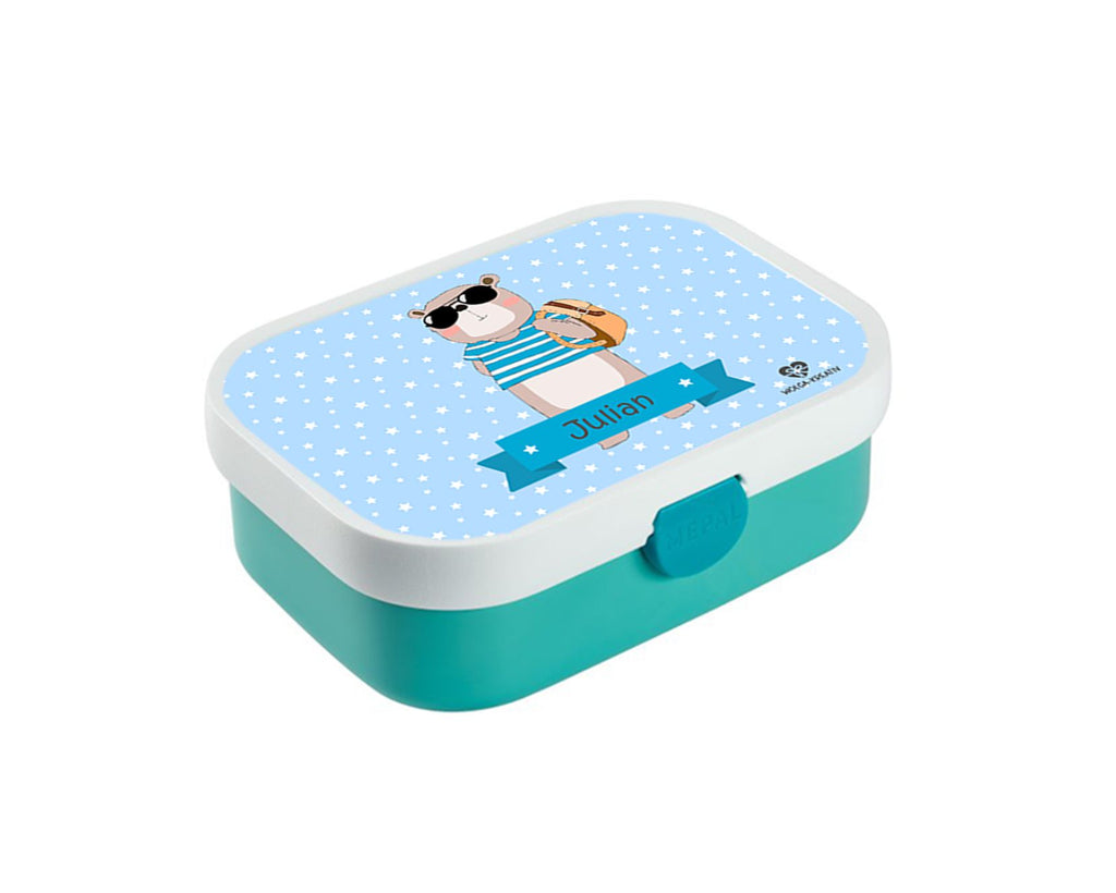 personalisierte Brotdose Bentobox cooler Bär Lunchbox Name wolga-kreativ