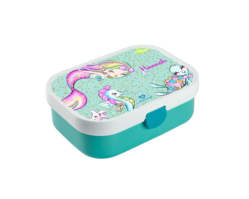 personalisierte Brotdose Bentobox Meerjungfrau Schildkröte Lunchbox Name wolga-kreativ