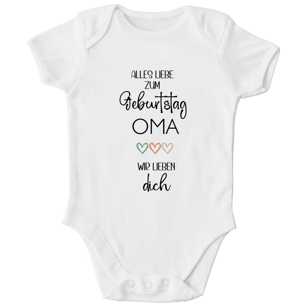 Baby Body Kurzarm "Alles Gute zum Geburtstag Oma"