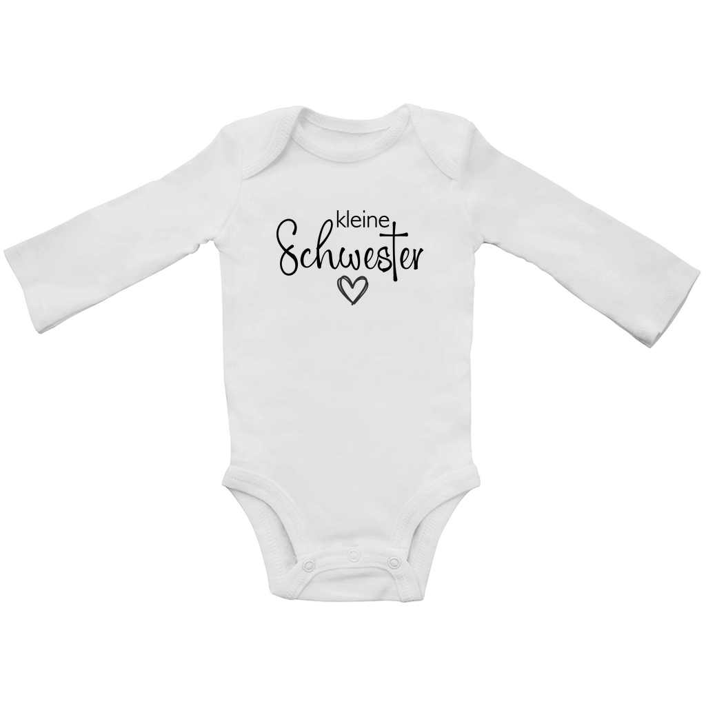 Baby Body Strampler Langarm "Kleine Schwester"