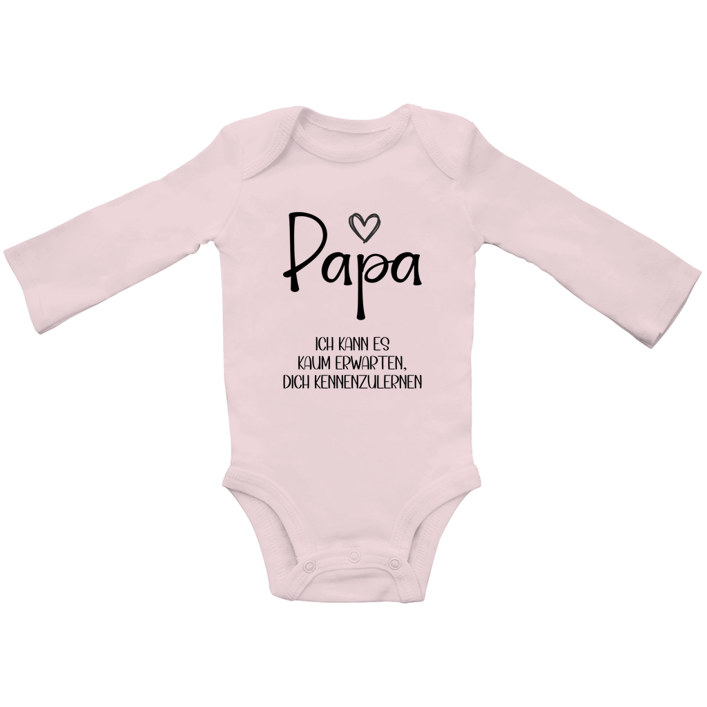 Baby Body Langarm "Papa kennenlernen" – Schwangerschaft verkünden