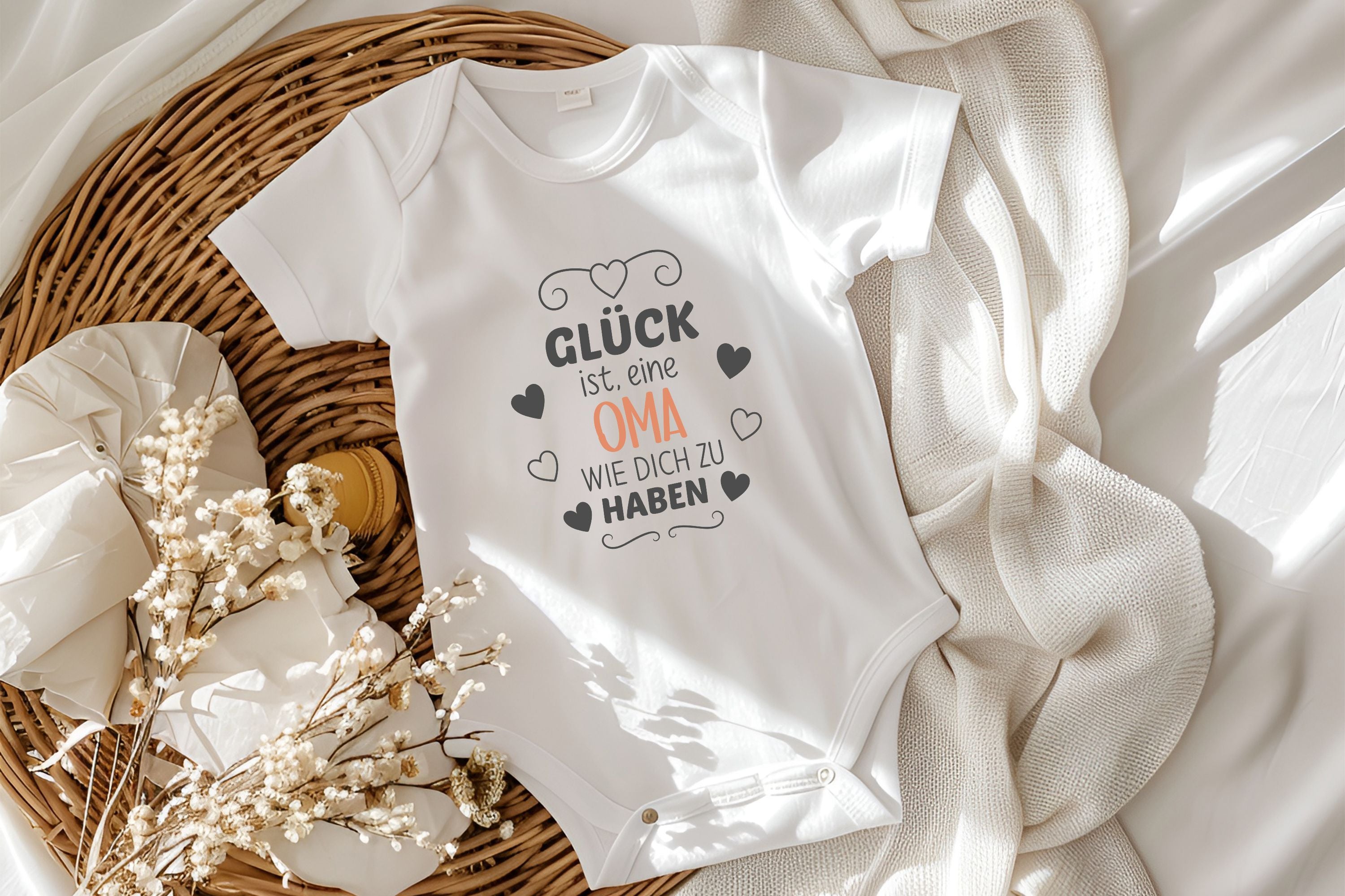 Baby Body Kurzarm Glück Oma zu haben – Geschenk Enkelkind