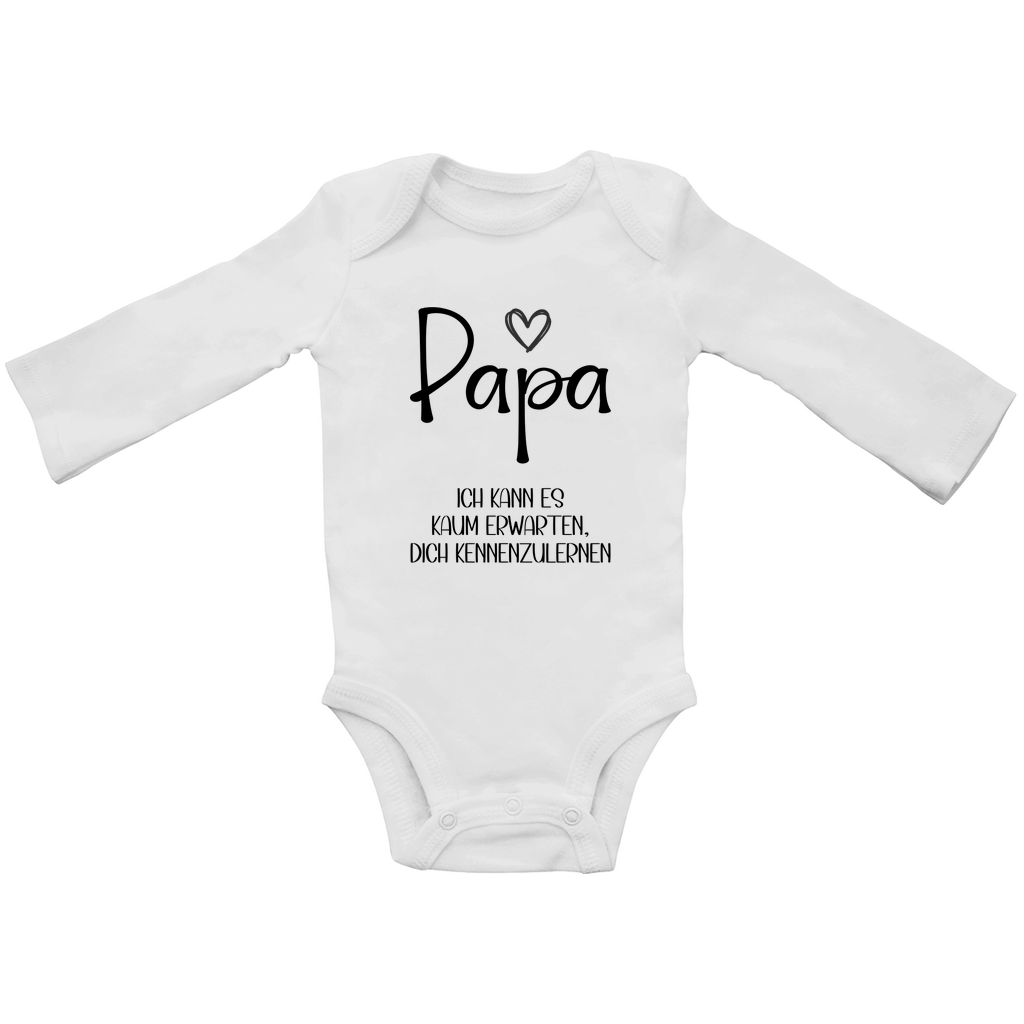 Baby Body Langarm Papa kennenlernen – Schwangerschaft verkünden Geschenk