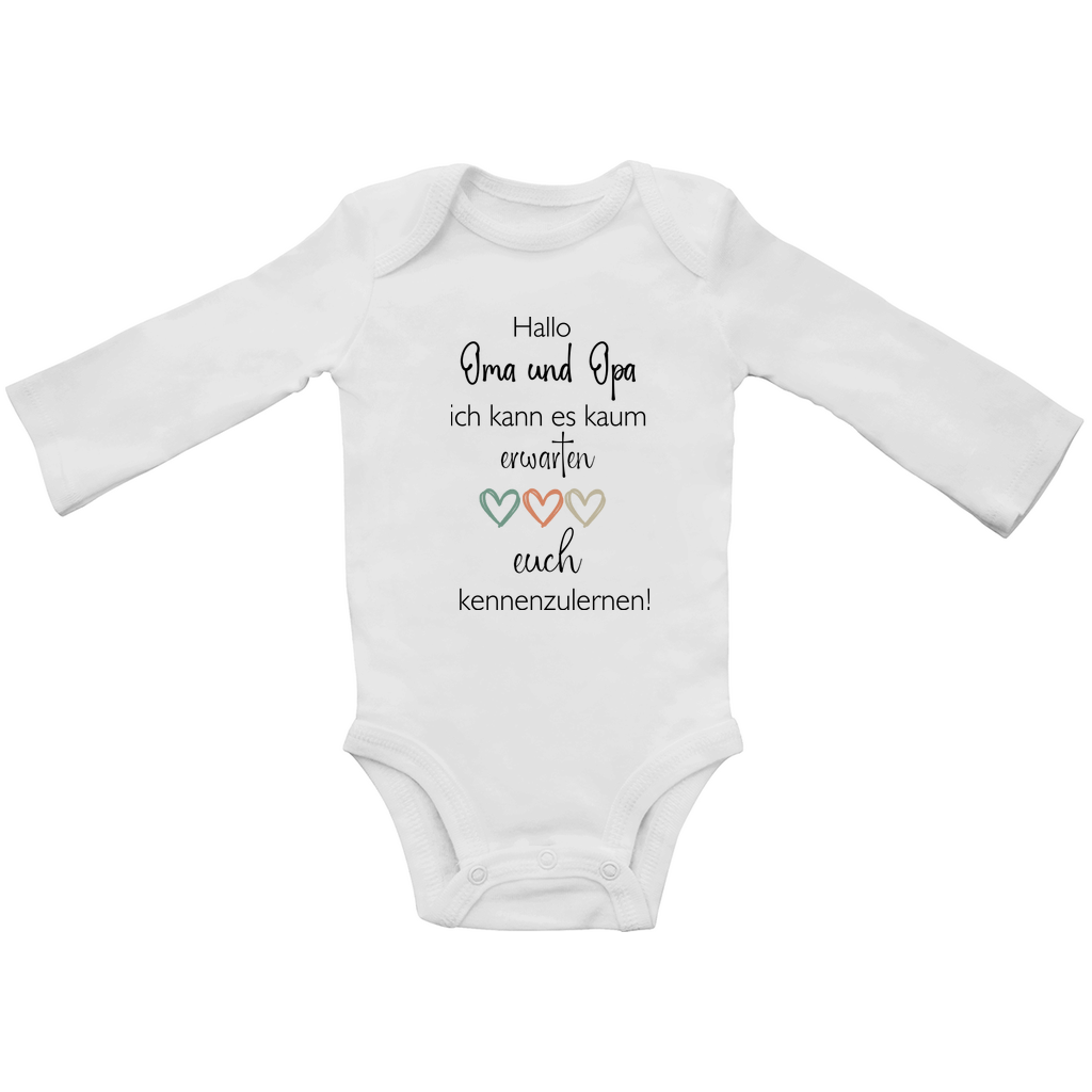 Baby Body Langarm Schwangerschaft verkünden Oma und Opa – Baby Announcement Geschenk
