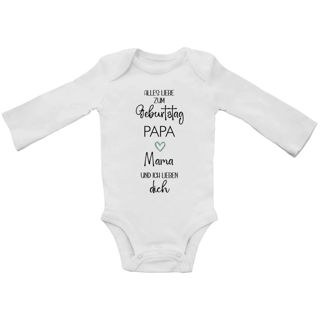 Baby Strampler Langarm Alles Gute zum Geburtstag Papa – Geschenk von Baby