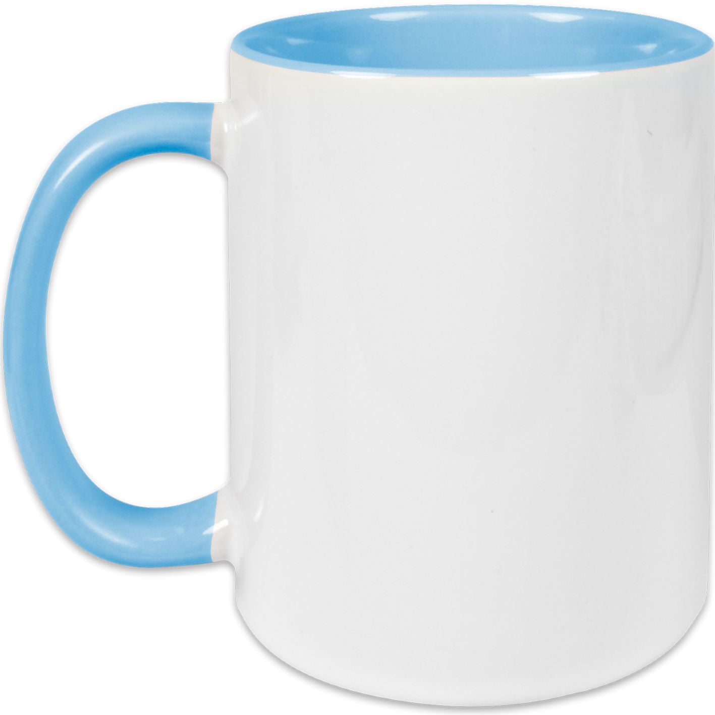 Keramiktasse für Kinder blau mit Bauernhof Motiven und Namen personalisiert - Traktor, Pferd, Dorf, Schaf