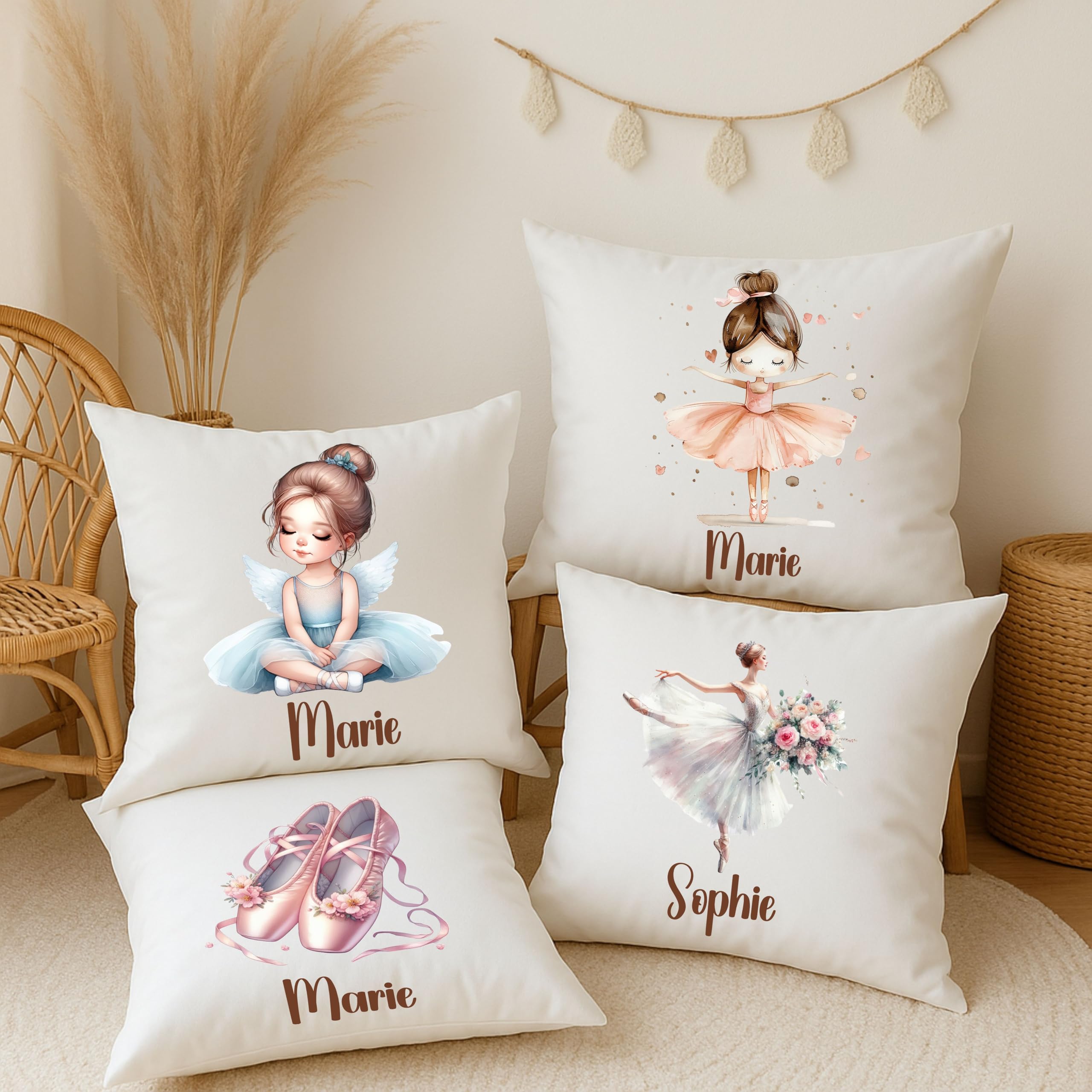 Personalisiertes Ballerina-Kissen mit Namen –  extra weich
