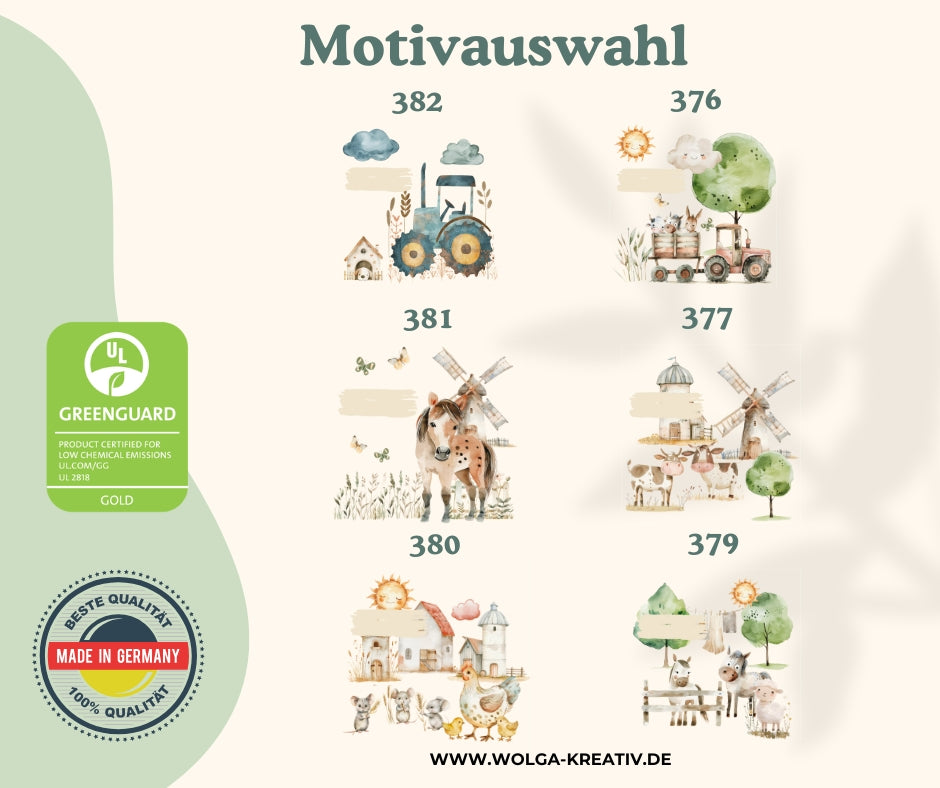 Kinder Geldbeutel Bauernhof personalisiert – Traktor, Pferd & Dorf Motiv