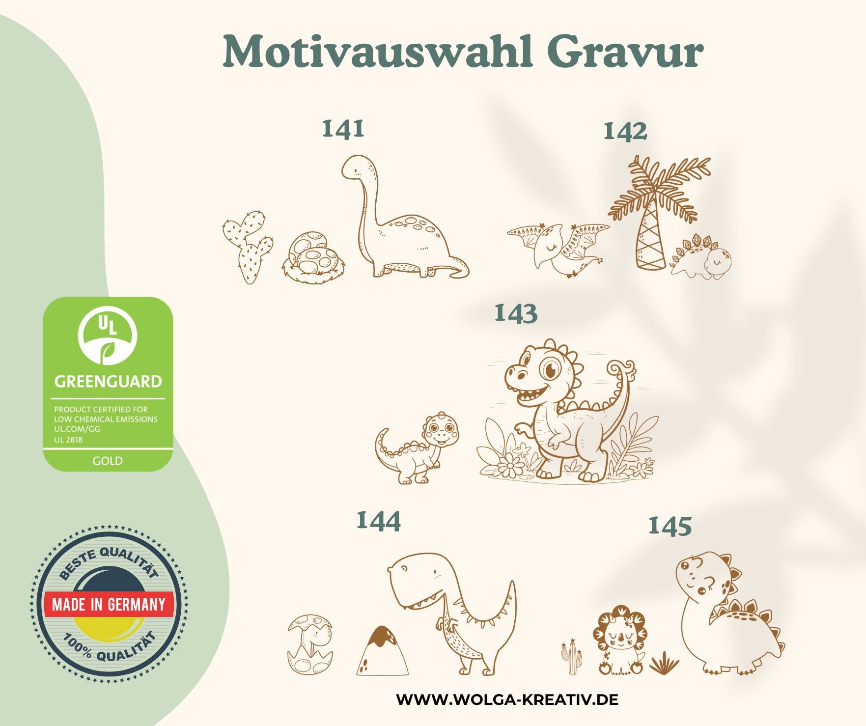 Personalisiertes Frühstücksbrettchen Kinder – Dinosaurier Motiv mit Gravur
