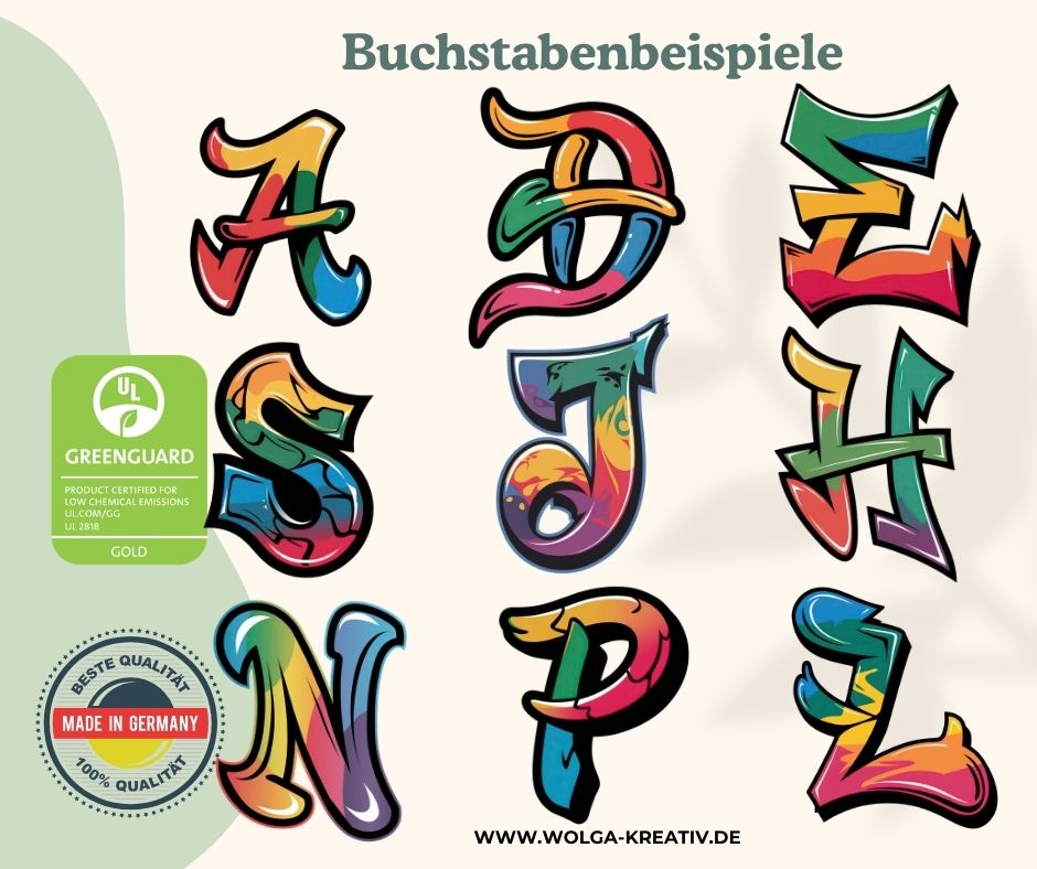 Kinder T-Shirt aus Baumwolle mit Graffiti Design und Geburtstagszahl