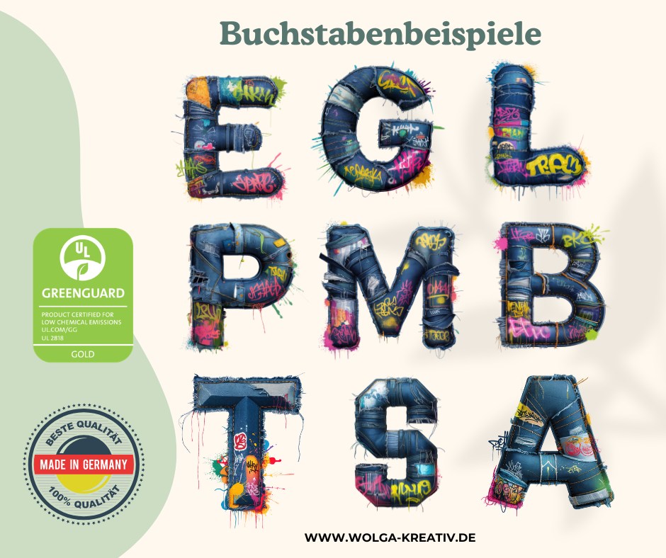 Auslaufsichere Kinder Trinkflasche mit Graffiti Jeans Buchstabe und individuellem Namen