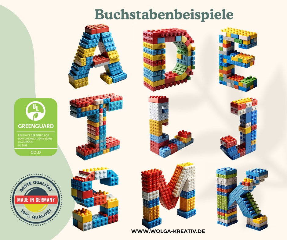 Brotdose mit Namen für Kindergarten im Baustein Motiv