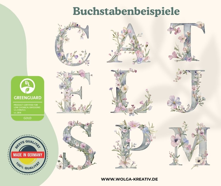 Personalisierte Babydecke mit Namen und Blumen Alphabet Motiv aus weichem Plüsch für Neugeborene