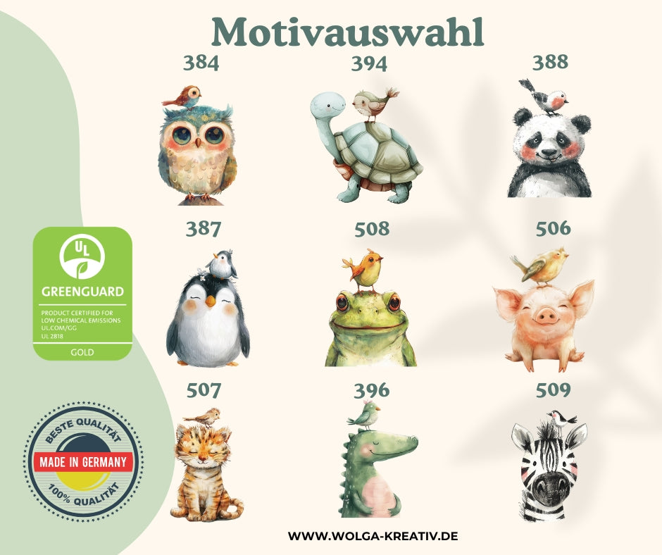 Kinder Geldbeutel Tiere personalisiert – Pinguin, Panda, Tiger & Zebra