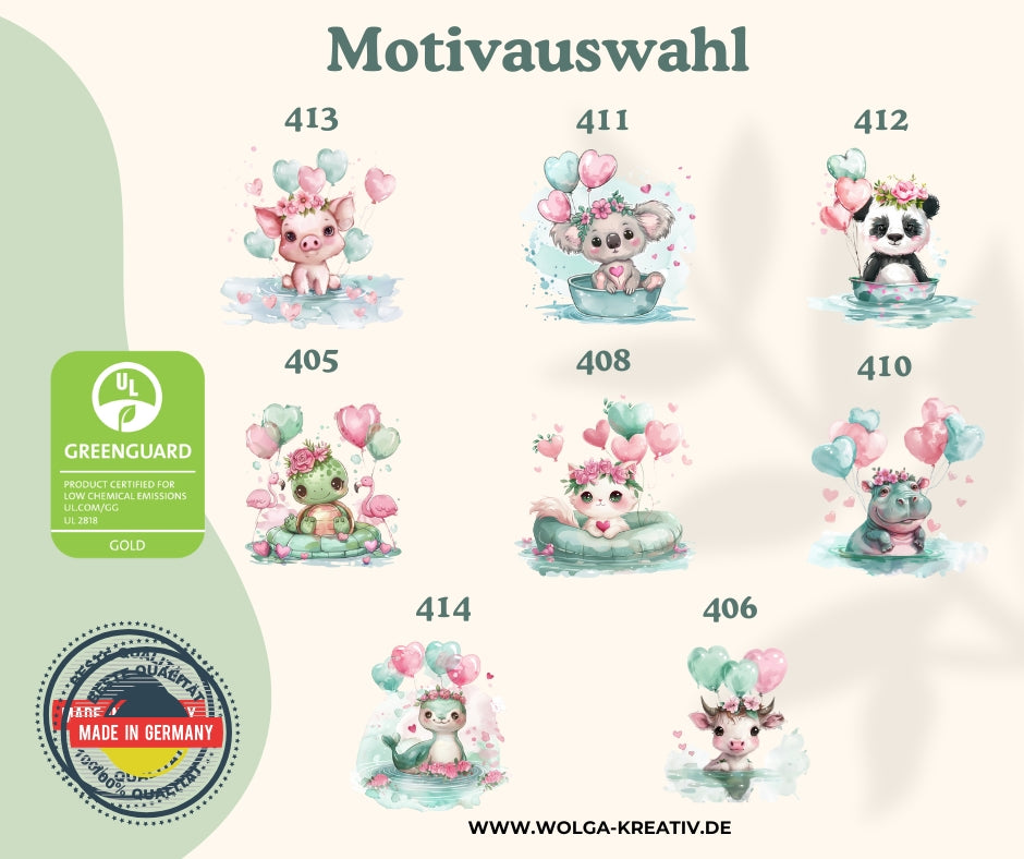 Zeugnismappe Grüne Tierchen personalisiert A4