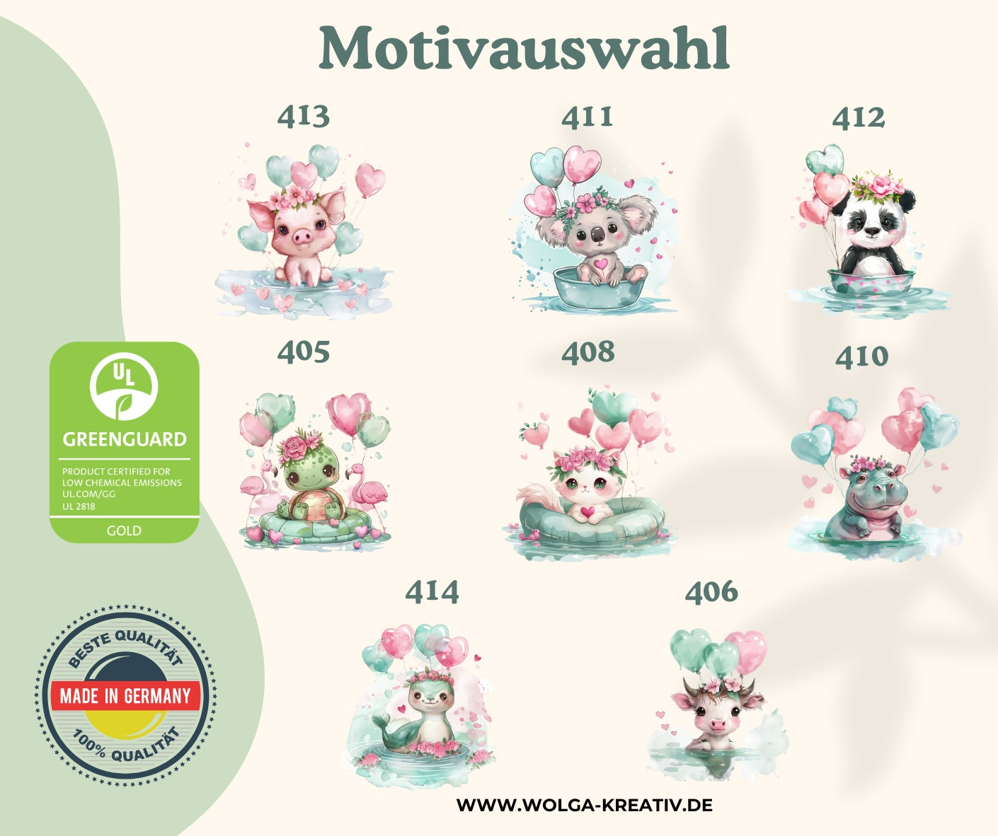 Turnbeutel grüne Tiere personalisiert – Bio Baumwolle Kinder