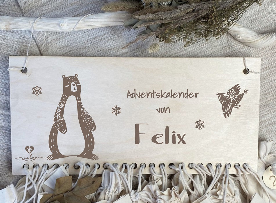 Personalisierter Adventskalender für Groß und Klein Bär