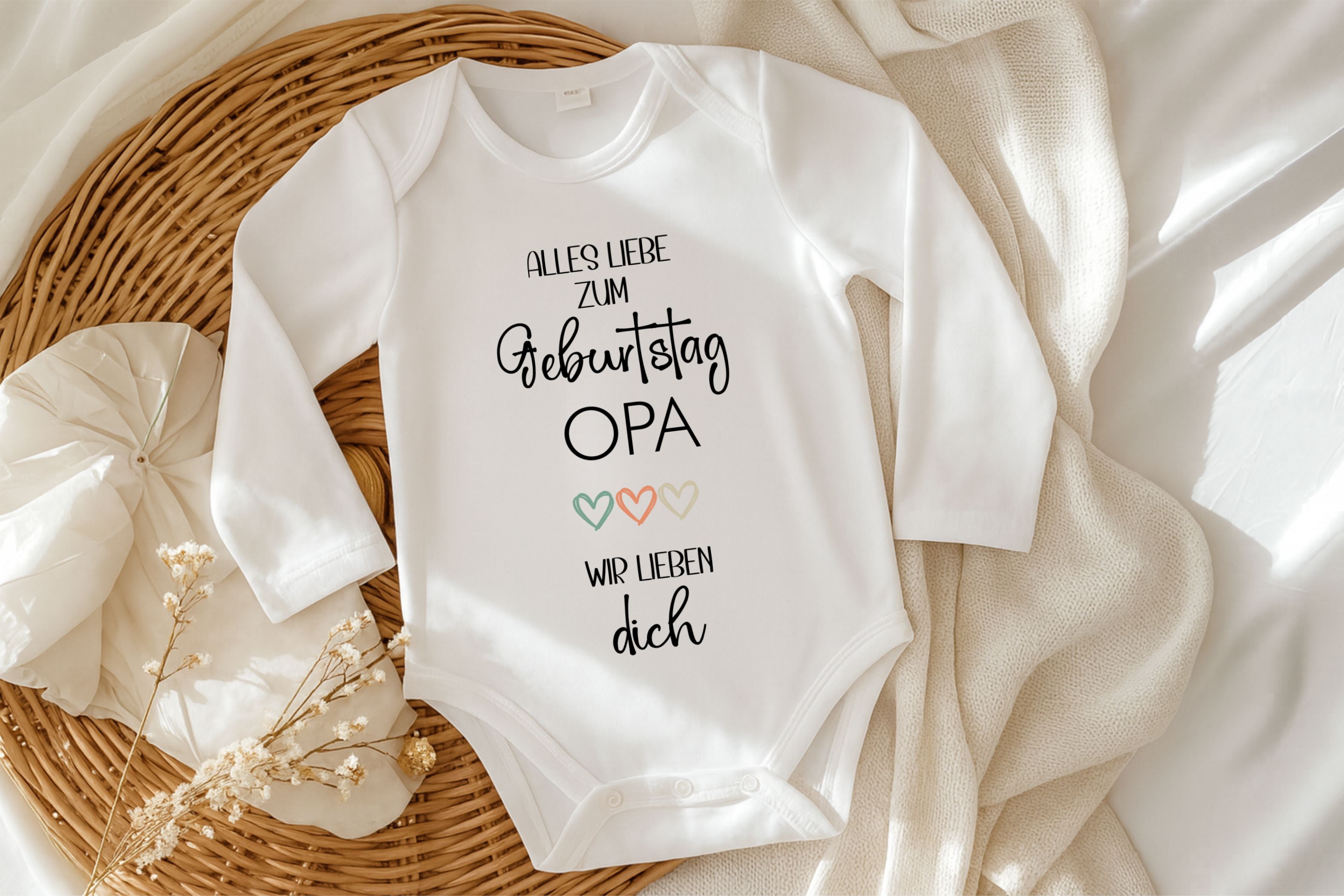 Baby Body Langarm "Alles Gute zum Geburtstag Opa"