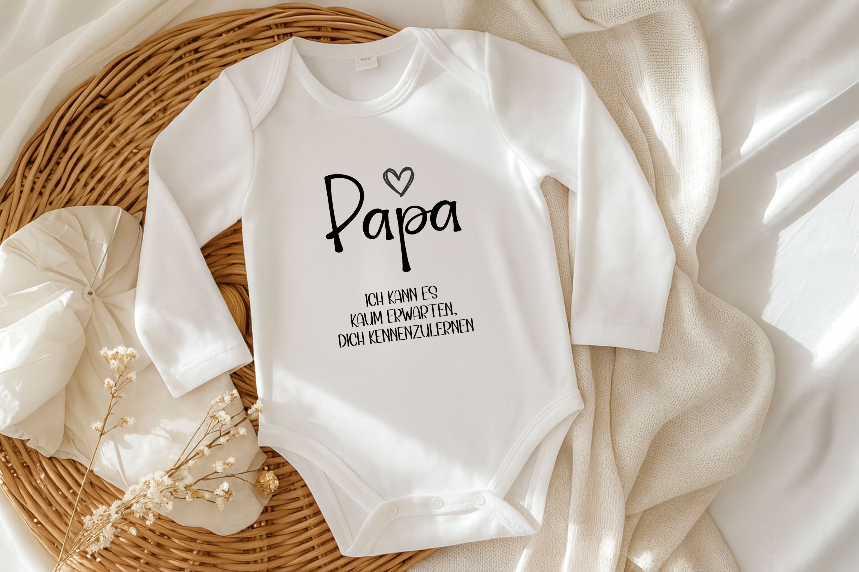 Baby Body Langarm "Papa kennenlernen" – Schwangerschaft verkünden