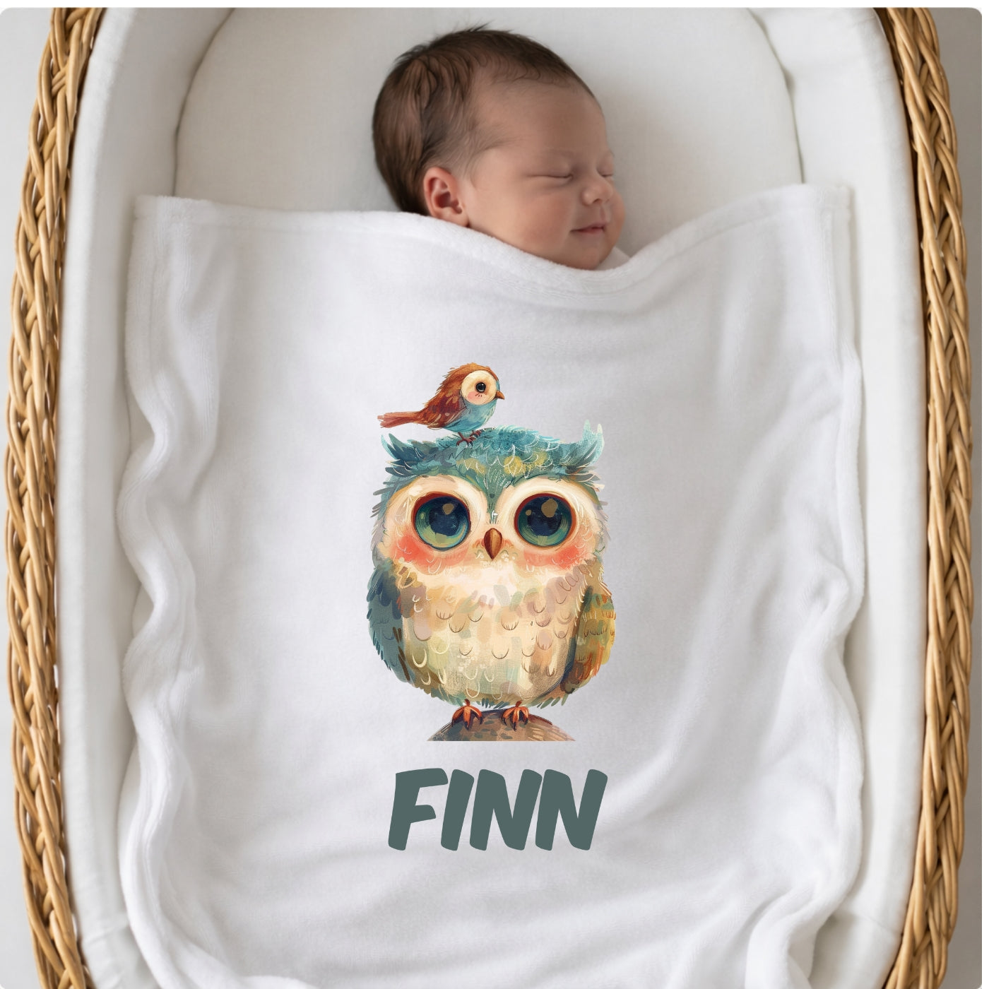 Personalisierte Babydecke mit Namen Tiere bunt Kuscheldecke