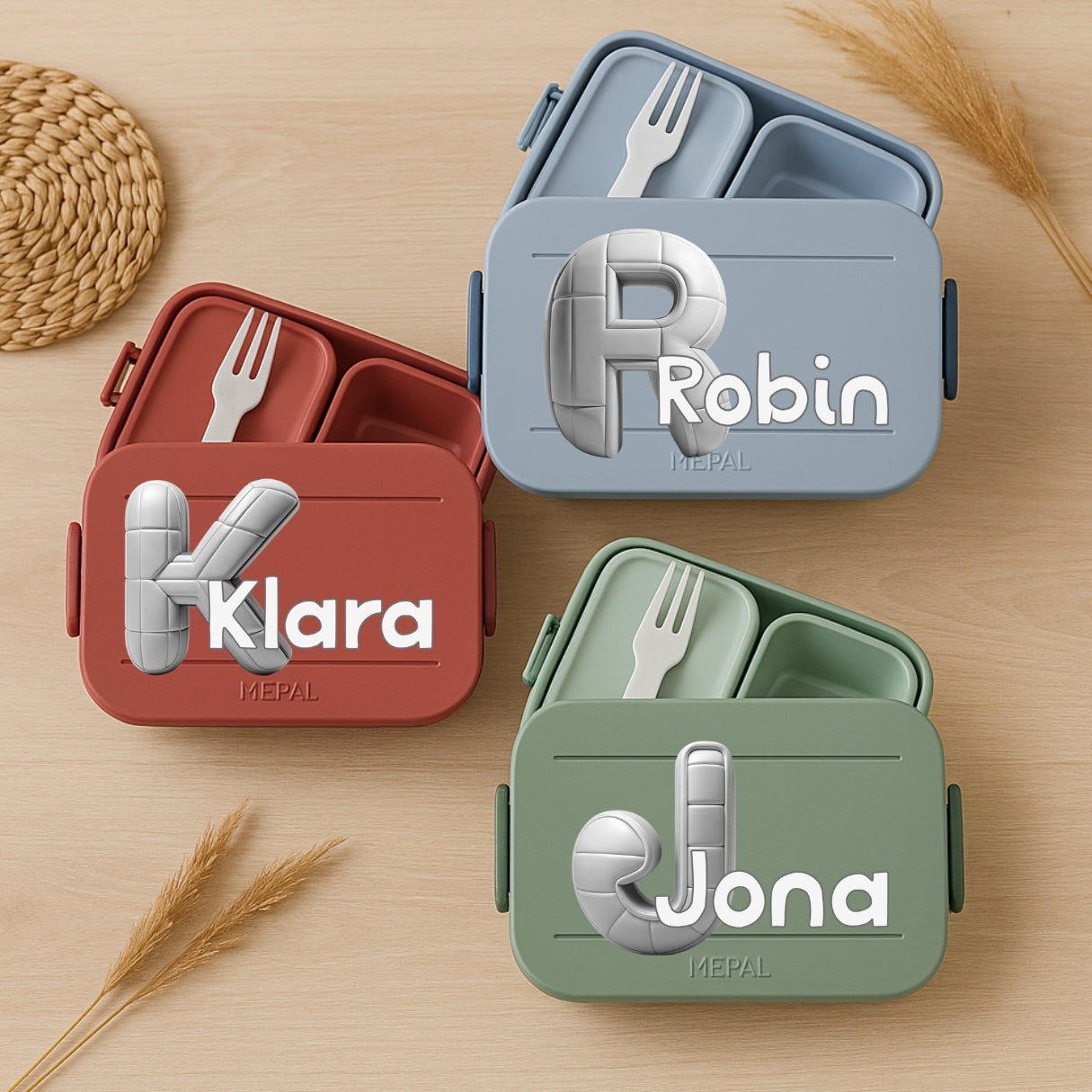 Personalisierte Brotdose mit Namen und Volleyball Motiv für Kinder