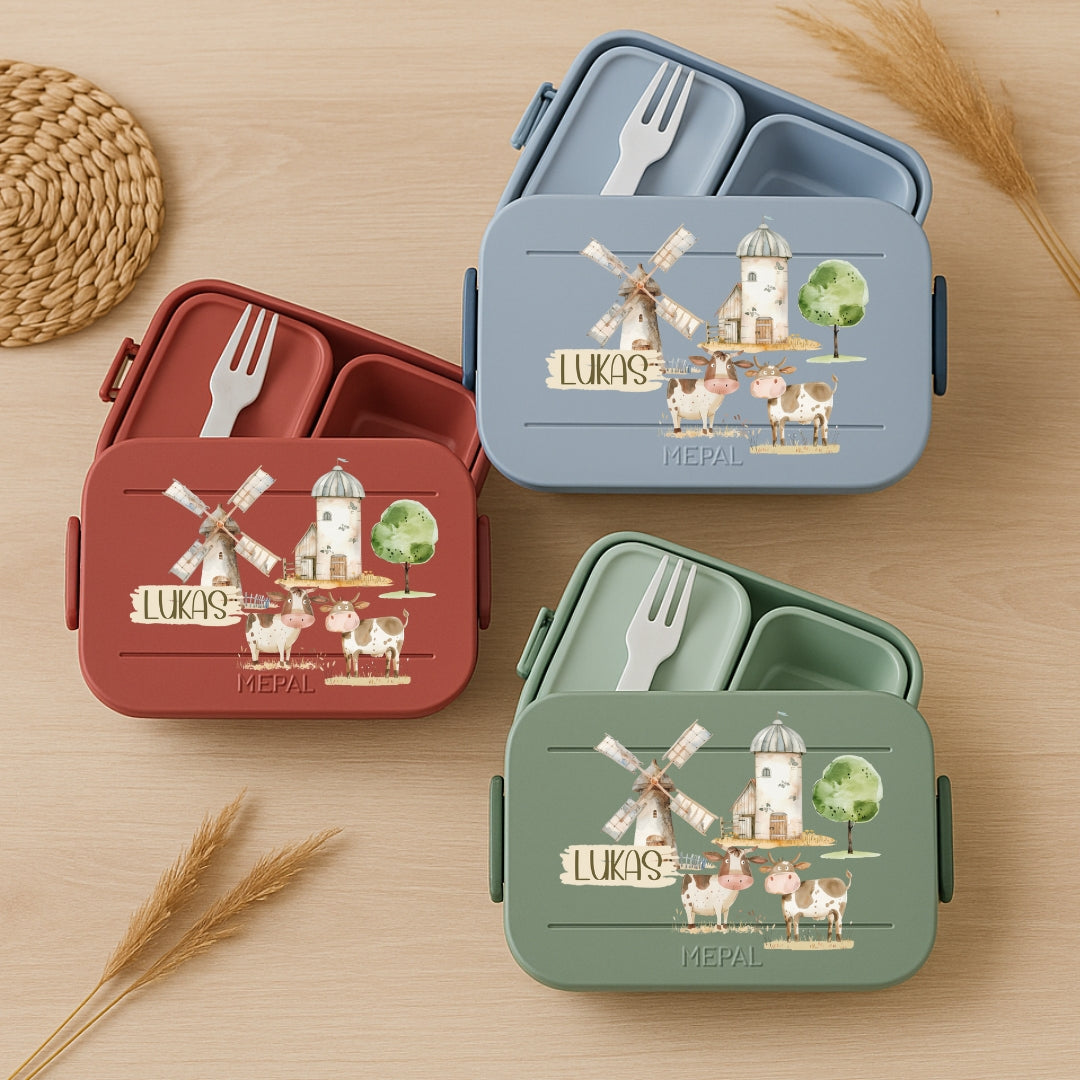 Brotdose Kinder Bauernhof – Lunchbox mit Name