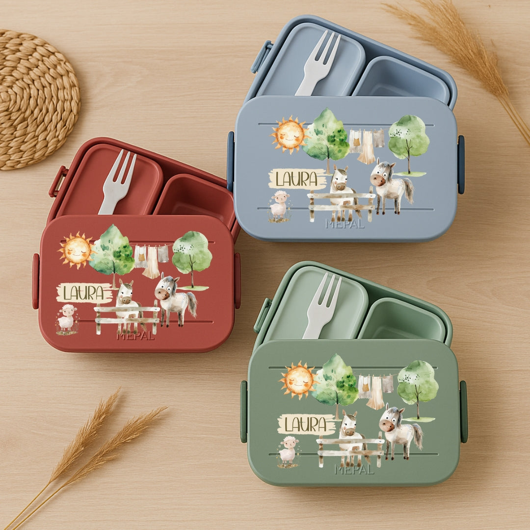 Brotdose Kinder Bauernhof – Lunchbox mit Name