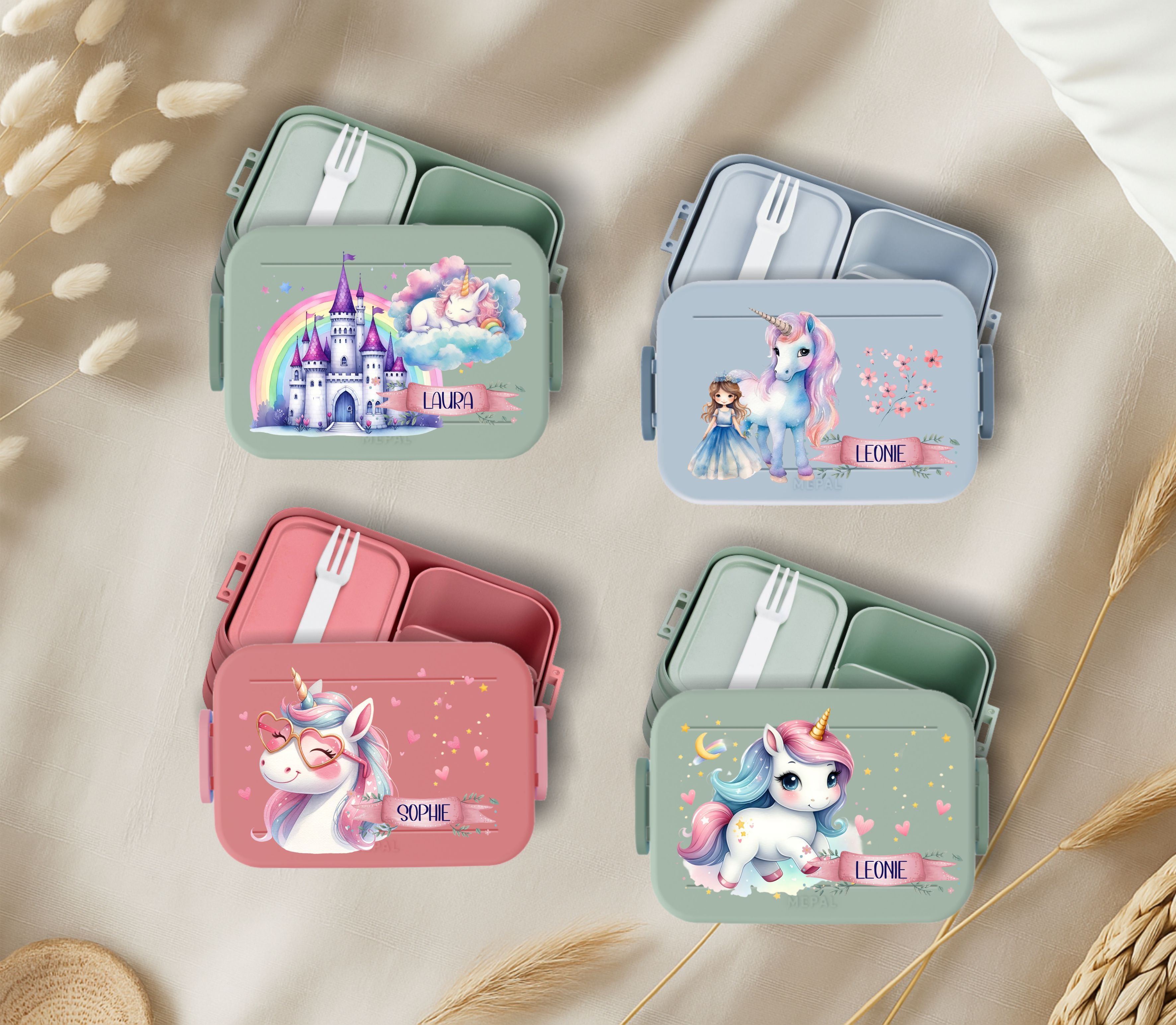 wolga-kreativ brotdose lunchbox einhorn mit namen