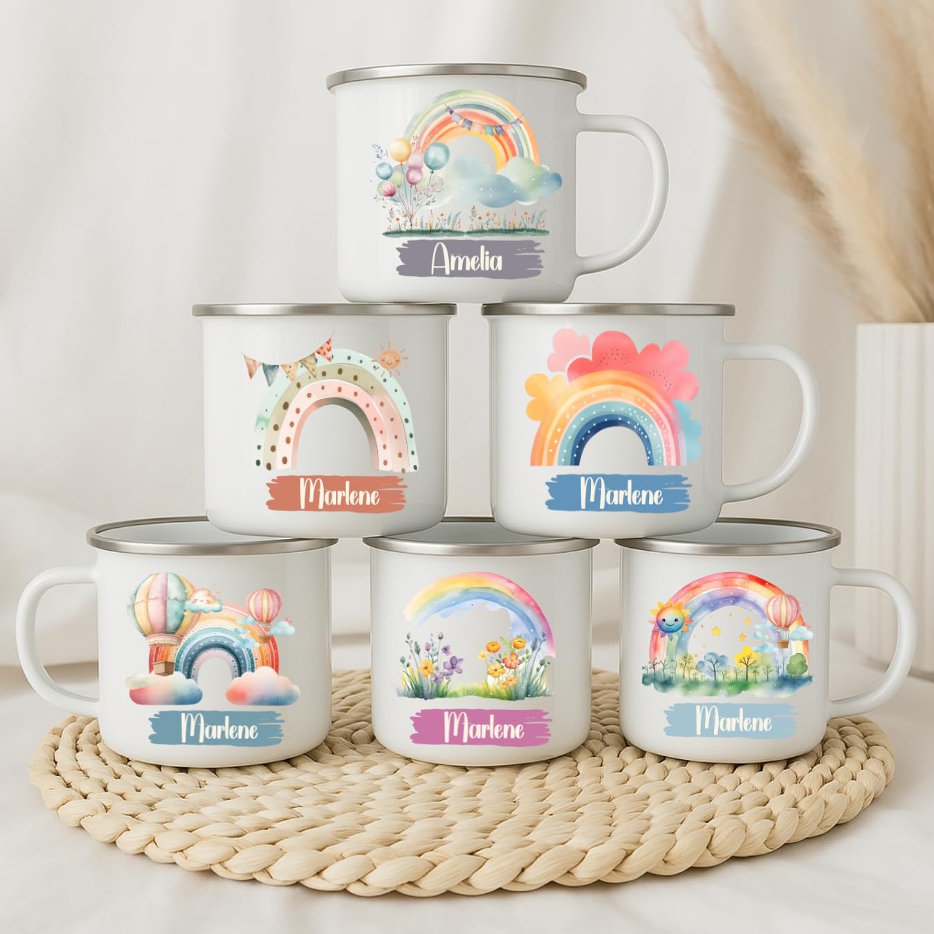 emaille-tasse-regenbogen-mit-namen-kind-personalisiert