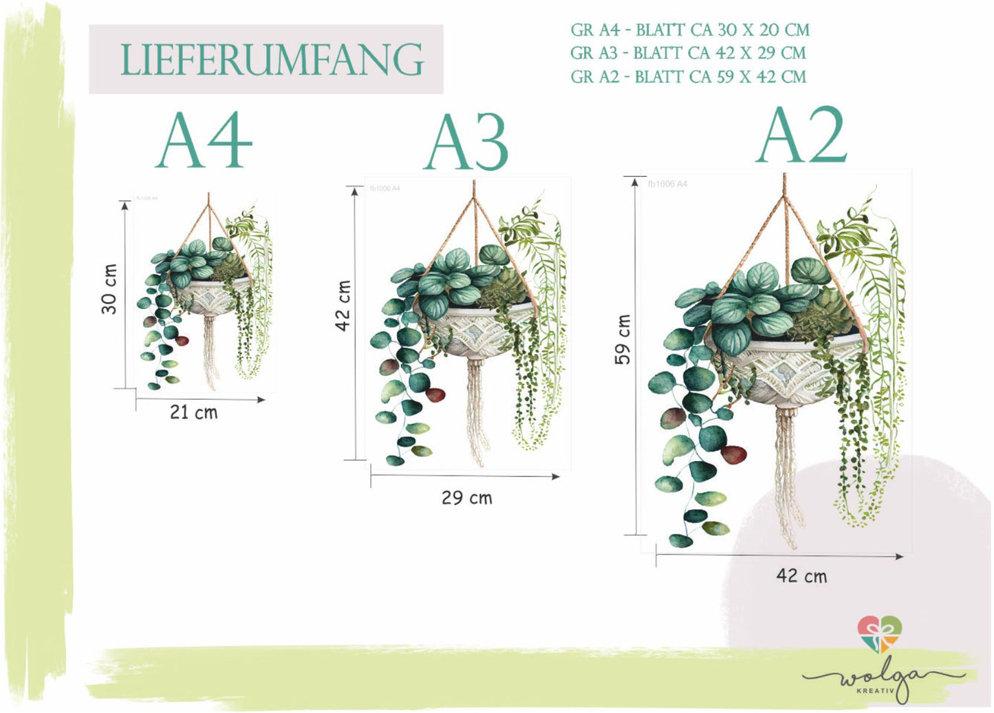 Fensteraufkleber Makramee Hängeblumen