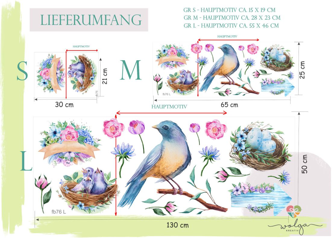 Fensterbild Vogel und Vogelnest