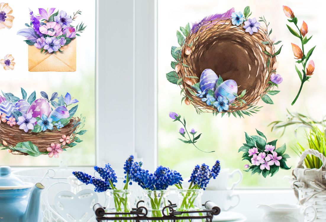 fensterbild osterei ostern blumen wolga-kreativ