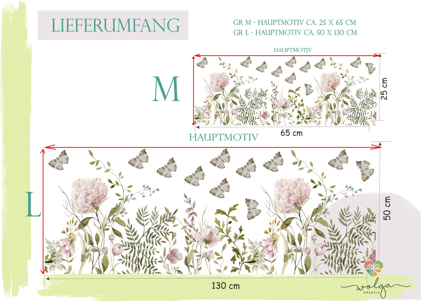 Fenstersticker Wiesenblumen Schmetterlinge