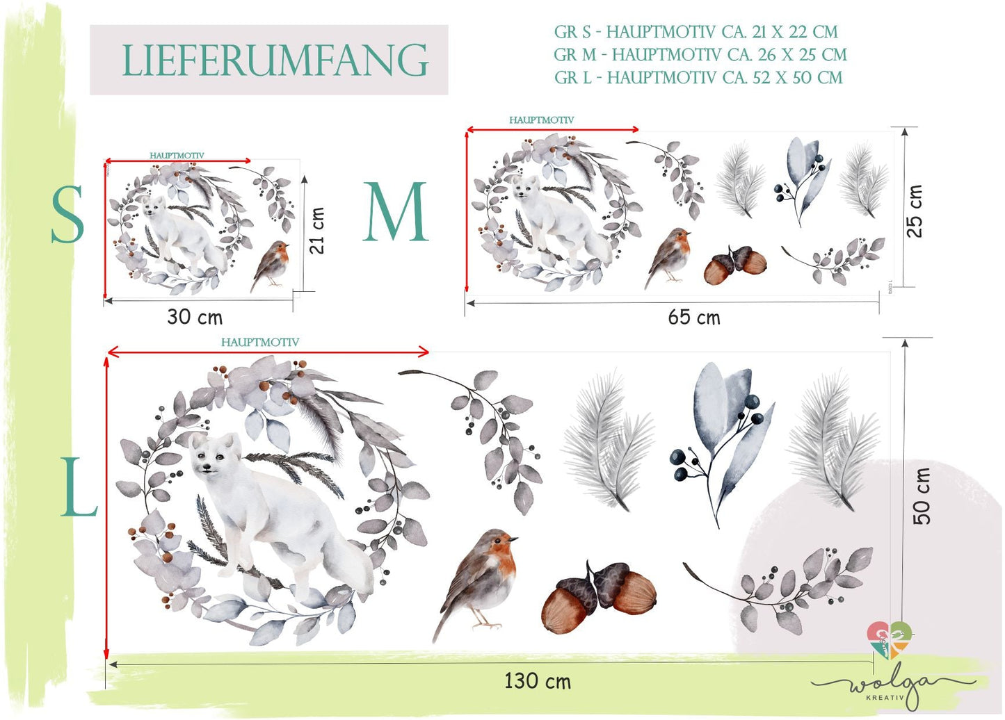 Fenstersticker Winter Hermelin B-Ware 50%