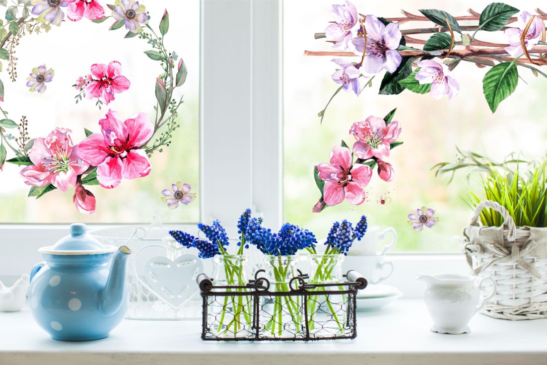 fensterdeko fensteraufkleber bluemn frühling wolga-kreativ