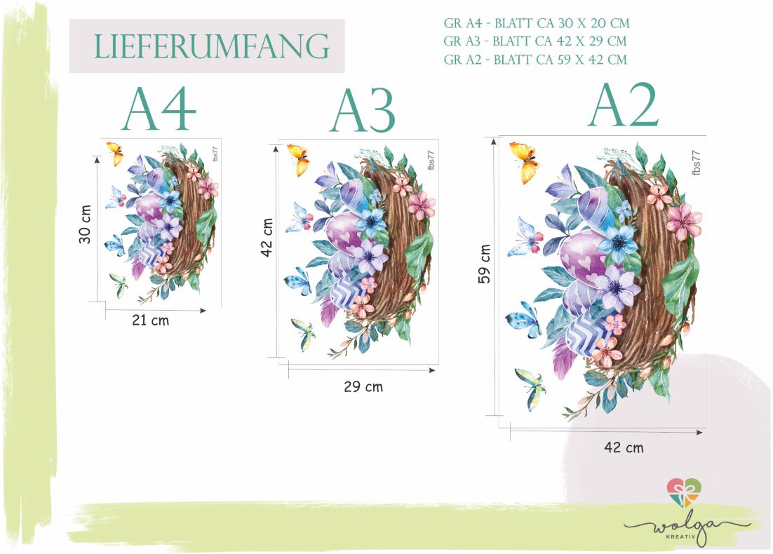 Fensterbild Vogelnest Osterei