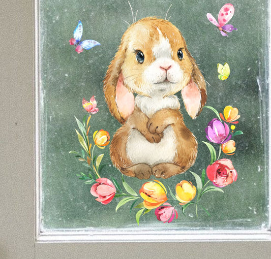 fensteraufkleber hase blumen schmetterlinge wolga-kreativ