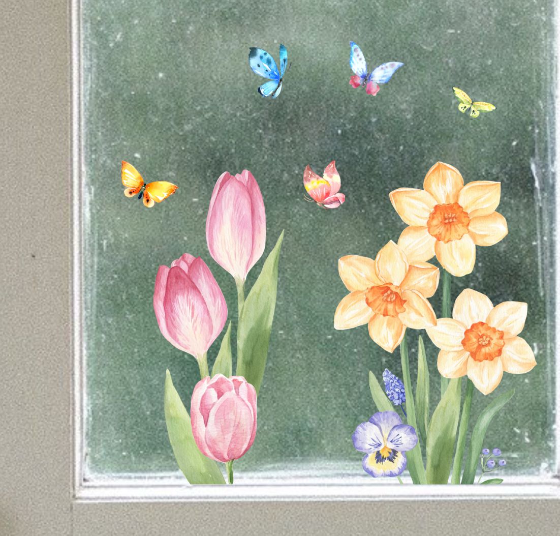 fensteraufkleber fensterbild bluemn tulpe wolga-kreativ