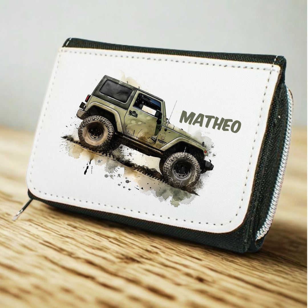 Kinder Geldbeutel Auto personalisiert mit Namen – Portemonnaie Jungen