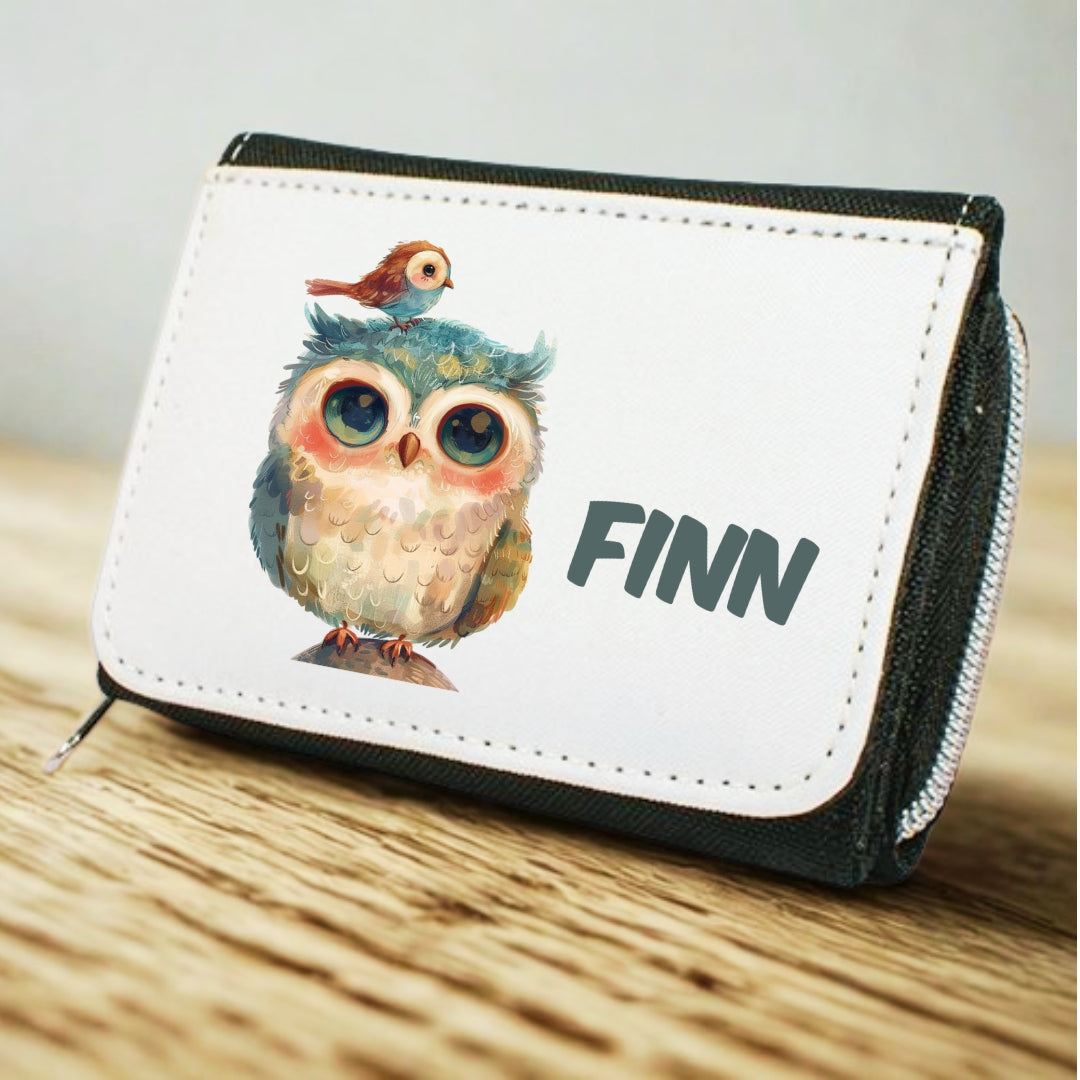 Kinder Geldbeutel Tiere personalisiert – Pinguin, Panda, Tiger & Zebra