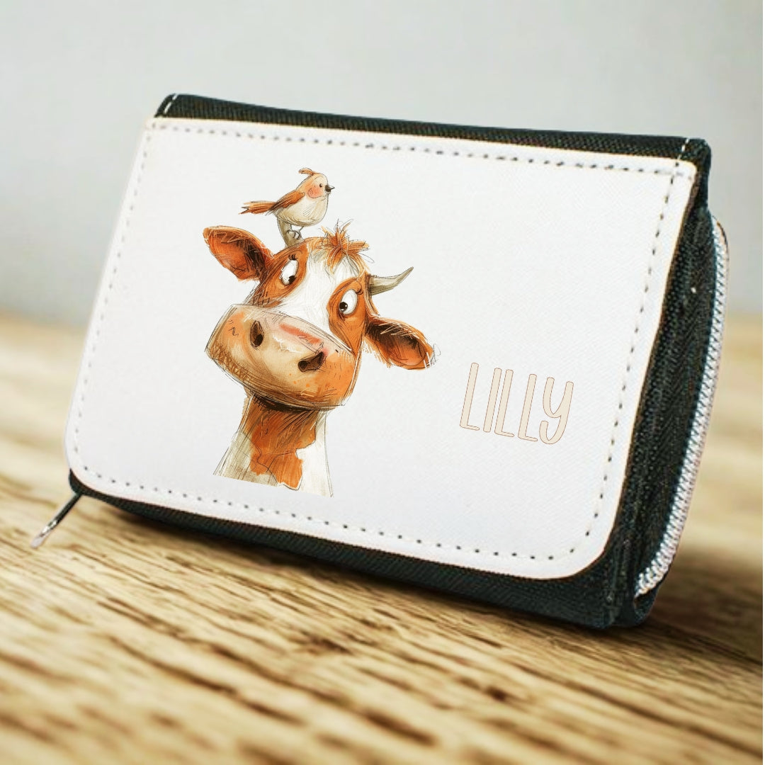 Kinder Geldbeutel Tiere personalisiert mit Namen – Löwe, Fuchs & Reh