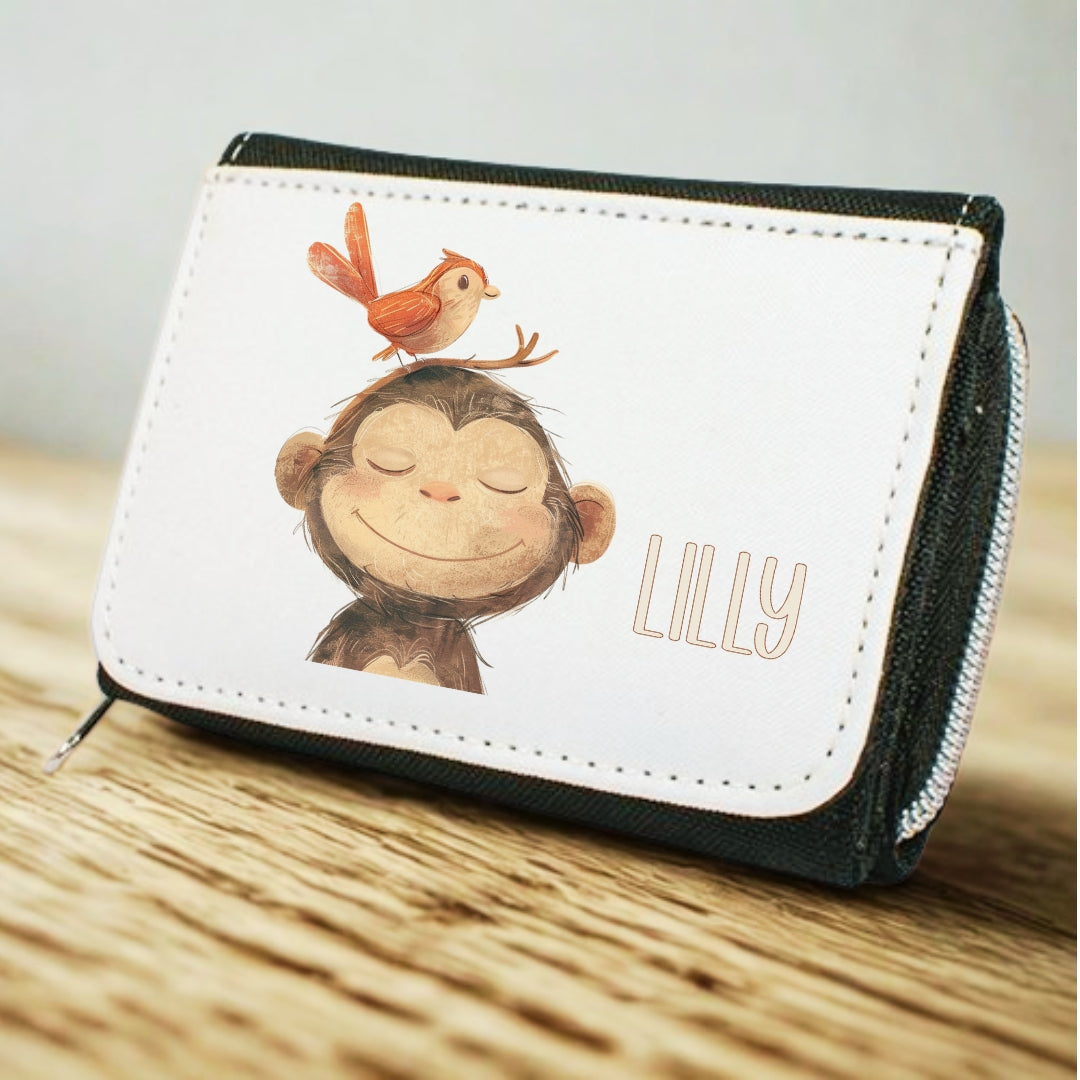 Kinder Geldbeutel Tiere personalisiert mit Namen – Löwe, Fuchs & Reh