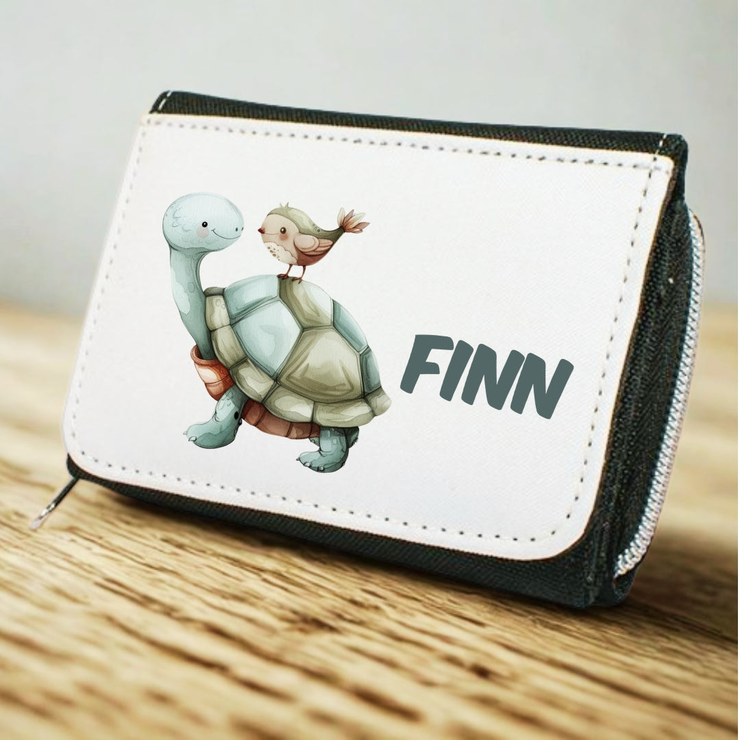 Kinder Geldbeutel Tiere personalisiert – Pinguin, Panda, Tiger & Zebra