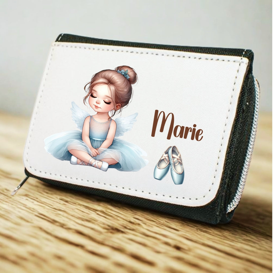 Kinder Portemonnaie Ballerina personalisiert mit Namen – Geschenk Mädchen