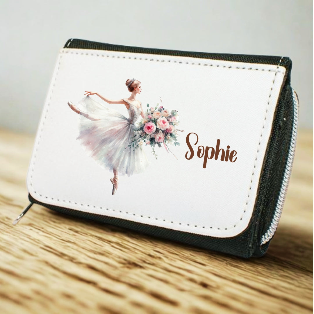 Kinder Portemonnaie Ballerina personalisiert mit Namen – Geschenk Mädchen