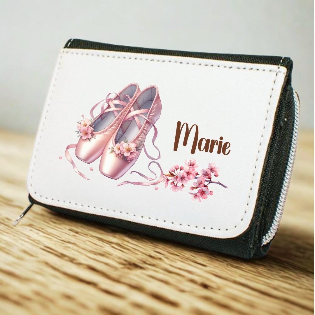 Kinder Portemonnaie Ballerina personalisiert mit Namen – Geschenk Mädchen