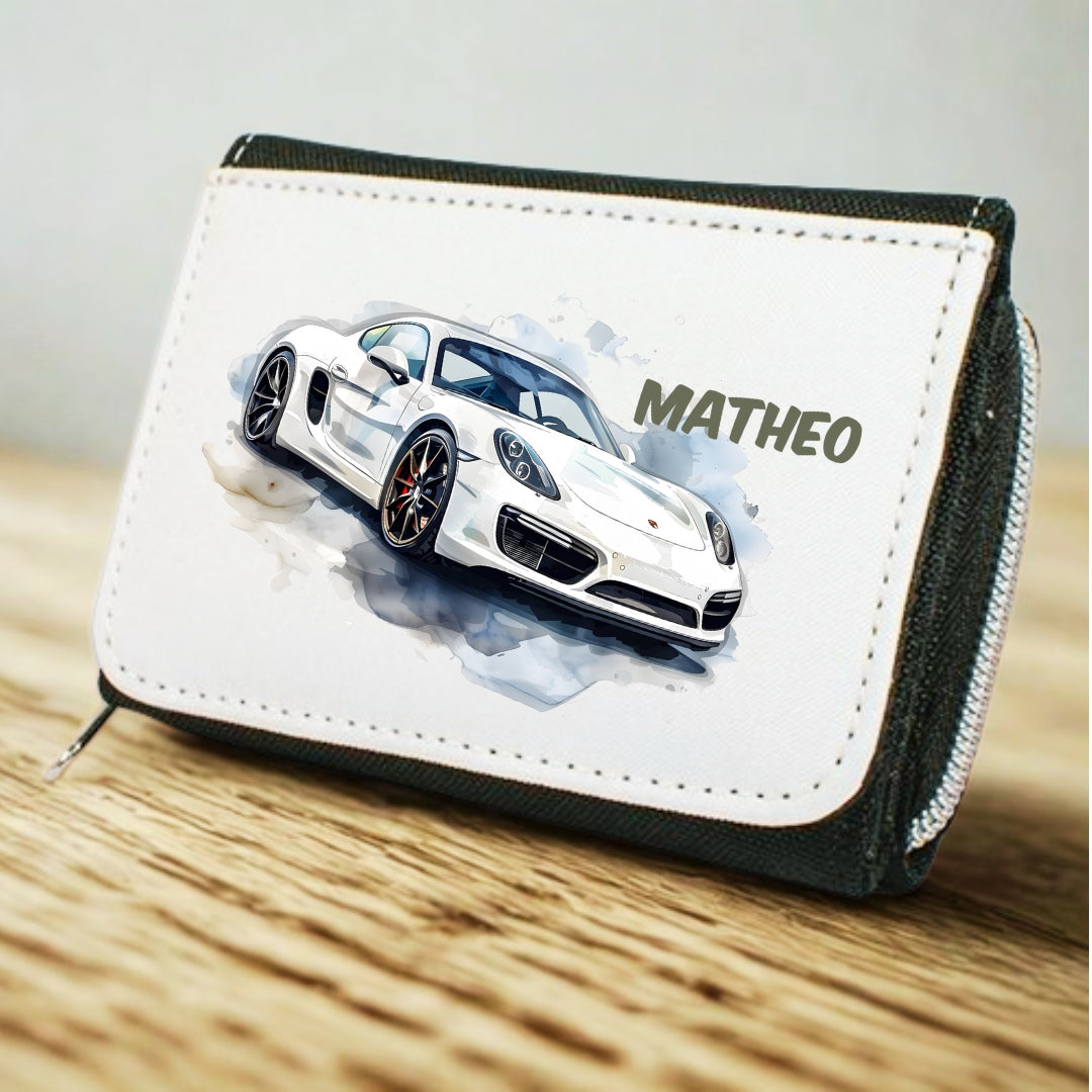 Kinder Geldbeutel Auto personalisiert mit Namen – Portemonnaie Jungen