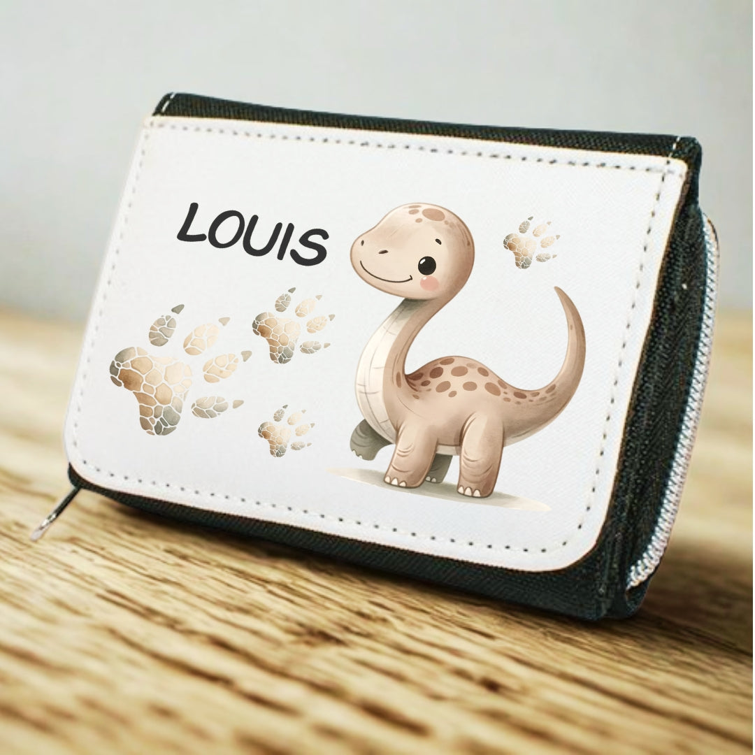 Kinder Geldbeutel Dino personalisiert mit Namen – Portemonnaie Jungen