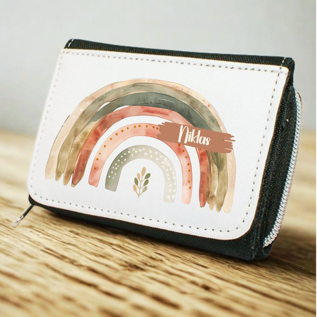 Kinder Geldbeutel Regenbogen personalisiert mit Namen – Portemonnaie Mädchen