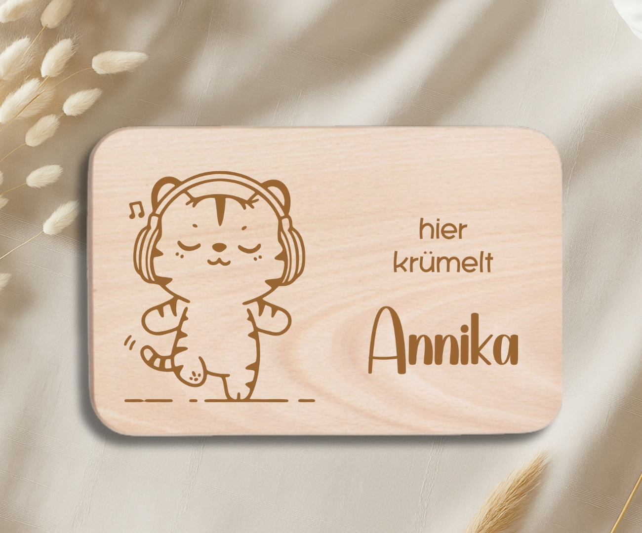 Personalisiertes Frühstücksbrettchen Kinder – Lustige Tiermotive mit Gravur (Elefant, Katze, Maus, Giraffe & Hund)